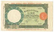 50 LIRE CAPRANESI LUPA CAP. AFRICA ORIENTALE ITALIANA AOI 12/09/1938 BB+ segunda mano  Embacar hacia Argentina