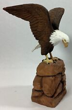 Vintage 1984 Hand Carved Wooden Bald Eagle Sioux Falls South Dakota for sale  Shipping to South Africa