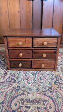 Antique Old Country Primitive Handmade Wood 6 Drawer Apothecary Cabinet 12.5" for sale  Shipping to South Africa