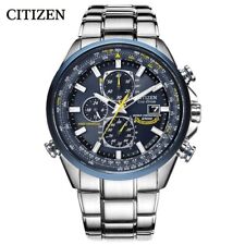 Men's Aviator Chronograph Black Dial Eco-Drive Watch NEW free fast shipping for sale  Shipping to South Africa