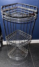 Used, Stainless Steel 3 Tier Bathroom Corner Shelving Unit 66cm By 30cm By 23cm for sale  Shipping to South Africa