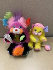 LOTE DE 2 peluches vintage 1986 Mattel Rockstar Popple Popples amarillo rosa segunda mano  Embacar hacia Argentina