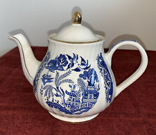 Vintage Arthur Wood 1.75 Pint Blue & White Willow Pattern Teapot  for sale  BRIDGWATER
