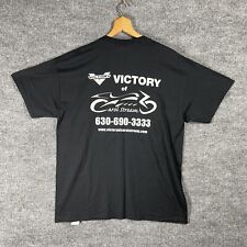 Camiseta VINTAGE Victory Motorcycles of Carol Stream Illinois talla grande carreras, usado segunda mano  Embacar hacia Argentina