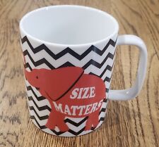 Used, Dansk Large Coffee Mug Red Elephant Size Matters Cup Black Chevron Trunk Red for sale  Shipping to South Africa