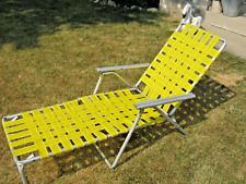 Usado, Espreguiçadeira dobrável de alumínio vintage para gramado piscina de praia amarela comprar usado  Enviando para Brazil