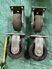 4 Pack 5 Inch Caster Wheels Polyurethane Wheels Heavy Duty Wheels, used for sale  Shipping to South Africa