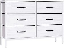 Bedroom Chest of 6 Drawers White Fabric Storage Easy to Assemble LYNCOHOME for sale  Shipping to South Africa