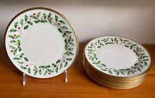 Lenox USA HOLIDAY Set of 8 Salad Plates Gold 8 1/8" Exc. Condition for sale  Seattle