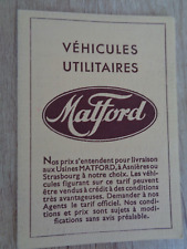 Catalogue matford 1938 d'occasion  Vesoul