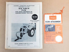 Sears Suburban Garden Tractor Manual Parts List & Dealer Hang Tag Plow for sale  Granada Hills