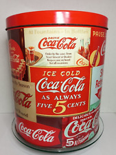 Vintage Coca Cola Popcorn Tin Retro Ice Cold Five Cents Coke Collectible for sale  Shipping to South Africa