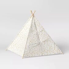 Pillowfort Child Gold Foil Star Teepee Tent Kids Play House  for sale  Shipping to South Africa