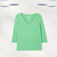 Camiseta feminina Ex Fat Face manga 3/4 detalhe de botão algodão orgânico verde comprar usado  Enviando para Brazil