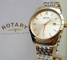 NEW ROTARY Mens watch 2 Tone bracelet Gold plated Champagne dial RRP £189 for sale  Shipping to South Africa