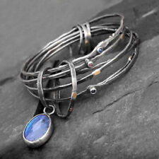 Używany, modular hoop bracelet-silver gold and stones  na sprzedaż  PL