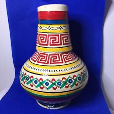 Vtg Mexican Clay Pottery Decanter And Cup Folk Art Decorative Hand Painted, used for sale  Shipping to Canada