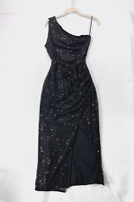 Vestido feminino Grace Karin médio preto lantejoulas maxi um ombro vestido formatura máfia esposa, usado comprar usado  Enviando para Brazil