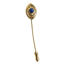 gold vintage hat pin lapis for sale  Dudley