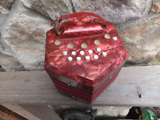 Used, Vintage Concertina Accordion Made in Italy Red Pearl Cellulose Acetate 22 Button for sale  Shipping to South Africa