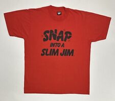 Camiseta promocional vintage Slim Jim “Snap Into A Slim Jim” tela XL estrelas camisa comprar usado  Enviando para Brazil