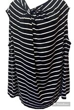Lord Taylor Women Plus 3X Black White Stripe Sleeveless Twist Knot Knit Top Tank for sale  Shipping to South Africa