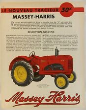 prospectus brochure Massey Harris 30K tracteur tractor Ferguson traktor prospekt d'occasion  Auneau