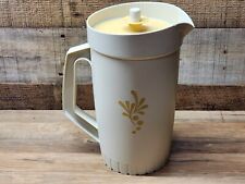 Vintage Tupperware 800-13 2 Quart Cream White & Gold Pitcher Push Button Lid USA for sale  Shipping to South Africa