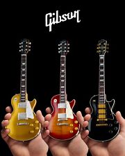 Used, SET of 3 Mini Gibson Les Paul Guitars - '59 Sunburst, Gold Top, & Black Beauty! for sale  Shipping to United Kingdom