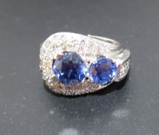 Anel de diamante e safira azul platina .900 tamanho 3,75 11,61 gramas (A19476-1) comprar usado  Enviando para Brazil