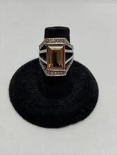 Deslumbrante anel de prata esterlina simulado de pedra laranja claro tamanho 5 KG, usado comprar usado  Enviando para Brazil