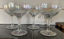 Vintage Iridescent Champagne Coupe Optic Swirl / Paneled Glasses Set of 4 for sale  Shipping to South Africa