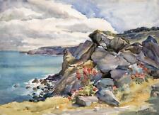 Watercolour Painting - H V Hudson - English Coastline - 20th Century - Landscape, used for sale  Shipping to South Africa