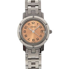 Relógio feminino HERMES Clipper CL4.210 data mostrador rosa 90223029 comprar usado  Enviando para Brazil