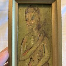 Used, Vintage Oil Painting on Canvas Mid Century Naked Woman Shy Impressionist for sale  Shipping to Canada