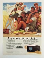 Anuncio impreso de TV de pantalla plana portátil Seiko vintage 1985 segunda mano  Embacar hacia Argentina