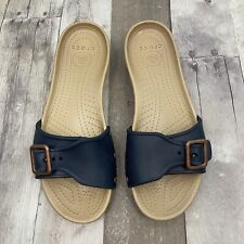 Sandália Crocs Sarah Fivela Slides Sapatos de Borracha Azul Marinho Feminina Tamanho 11 comprar usado  Enviando para Brazil