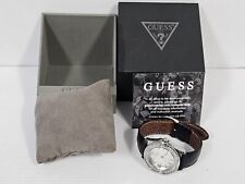 Relógio feminino Guess moldura bling tom prata 38 mm pulseira de couro preto U0069L3 comprar usado  Enviando para Brazil