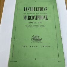 Marconiphone instruction bookl for sale  LONDON