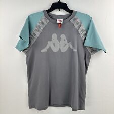 Usado, Camisa para hombre KAPPA manga logotipo cinta con logotipo azul gris talla M reflectante segunda mano  Embacar hacia Argentina