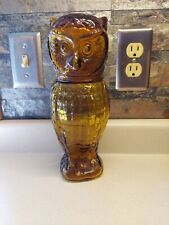 Vintage Unique Amber Glass Owl Decanter for sale  Shipping to South Africa