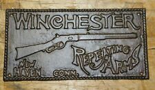 HUGE Cast Iron WINCHESTER Repeating Arms Plaque Sign Rustic Ranch Wall Decor   for sale  Shipping to South Africa