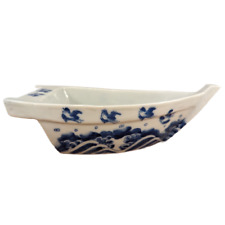 Antiga tigela de porcelana japonesa Hirado barco ondas azuis e brancas Chidori Japão comprar usado  Enviando para Brazil