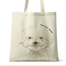 Bolsa tote personalizada Bichon Frise retrato de cachorro ilustração algodão natural comprar usado  Enviando para Brazil