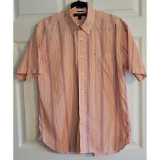 Tommy Hilfiger masculino médio. Camisa listrada laranja manga curta nádegas usada comprar usado  Enviando para Brazil