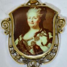 Antique Monarchy Locket 18k Gold Enamel Empress Portrait c1790's for sale  Shipping to South Africa