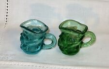 Antigos Dunbar Vidro Wv Art Glass Paliteiro Verde Azul Colonial/Minuteman, usado comprar usado  Enviando para Brazil