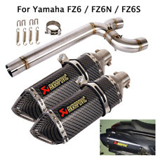 Usado, Deslizamento para Yamaha FZ6 FZ6N FZ6S Escape Link Médio Tubo Silenciador Pontas Sistema 370mm comprar usado  Enviando para Brazil