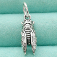 925 Sterling Silver Cicada Pendant Charm Buzzes Insect Bug Animals Nature Spring for sale  Shipping to South Africa