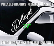 DILLIGAF Vertical Windshield Decal Sticker 22" car truck boost JDM turbo diesel for sale  Shipping to South Africa